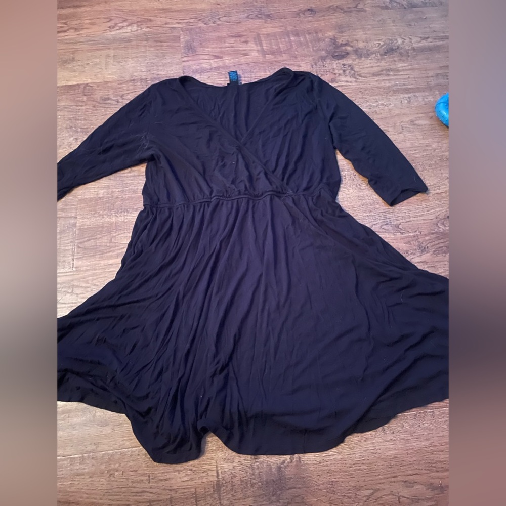 Black 3/4 sleeve dress 1X plus